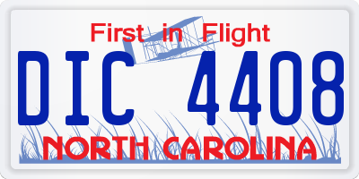 NC license plate DIC4408