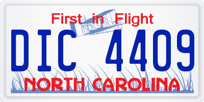 NC license plate DIC4409