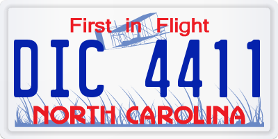 NC license plate DIC4411