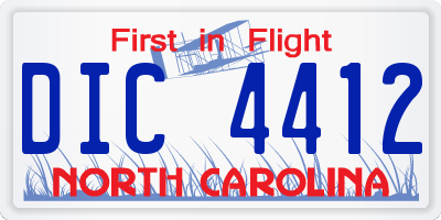 NC license plate DIC4412