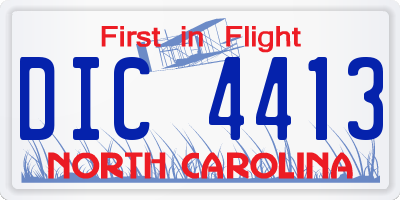 NC license plate DIC4413