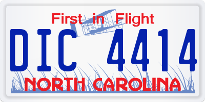 NC license plate DIC4414