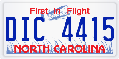 NC license plate DIC4415