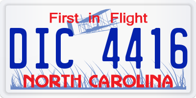 NC license plate DIC4416
