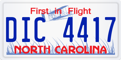 NC license plate DIC4417