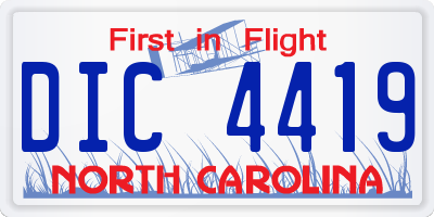 NC license plate DIC4419