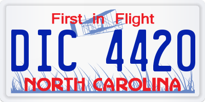 NC license plate DIC4420