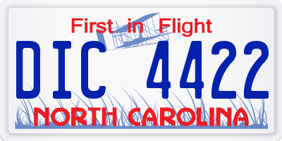 NC license plate DIC4422