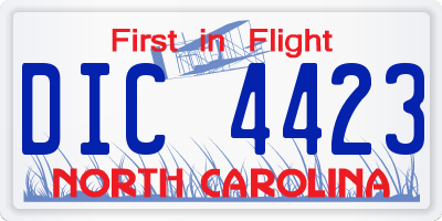 NC license plate DIC4423