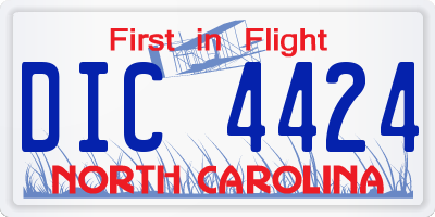 NC license plate DIC4424
