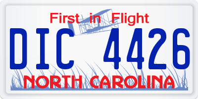 NC license plate DIC4426