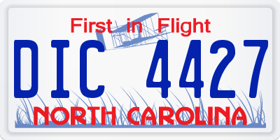 NC license plate DIC4427