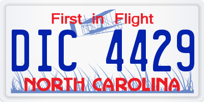 NC license plate DIC4429