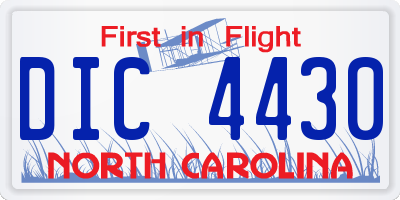 NC license plate DIC4430