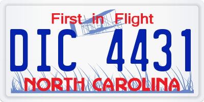 NC license plate DIC4431