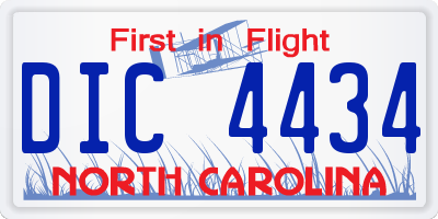 NC license plate DIC4434