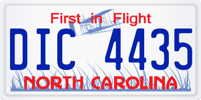 NC license plate DIC4435