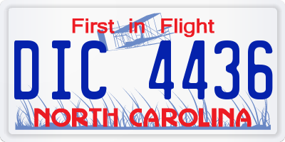 NC license plate DIC4436