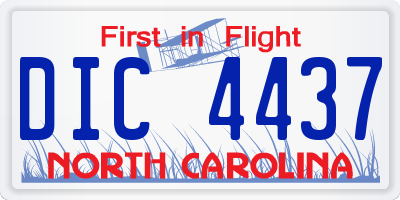 NC license plate DIC4437