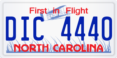 NC license plate DIC4440