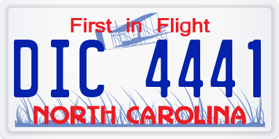NC license plate DIC4441
