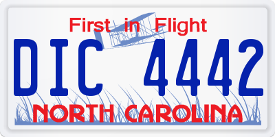 NC license plate DIC4442
