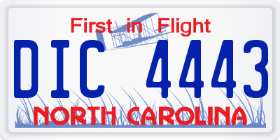 NC license plate DIC4443