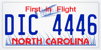NC license plate DIC4446