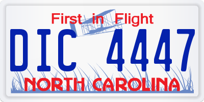 NC license plate DIC4447
