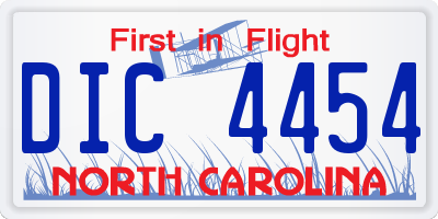 NC license plate DIC4454
