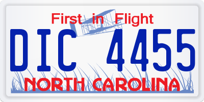NC license plate DIC4455