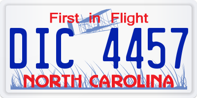 NC license plate DIC4457