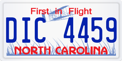 NC license plate DIC4459