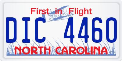 NC license plate DIC4460