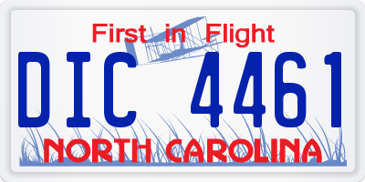 NC license plate DIC4461