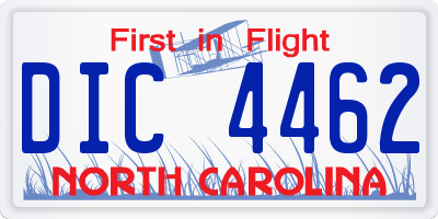 NC license plate DIC4462