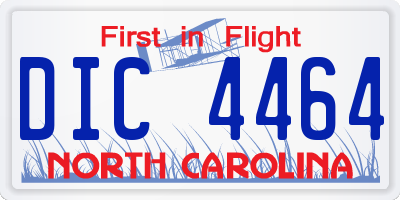 NC license plate DIC4464
