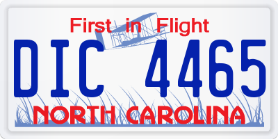 NC license plate DIC4465