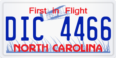 NC license plate DIC4466