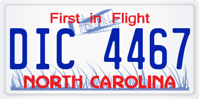 NC license plate DIC4467