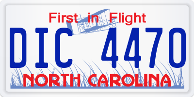 NC license plate DIC4470