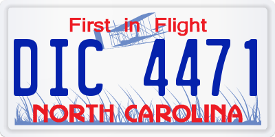 NC license plate DIC4471