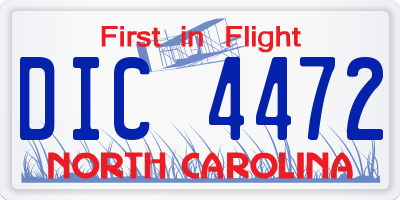 NC license plate DIC4472