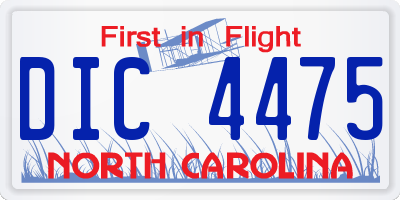 NC license plate DIC4475