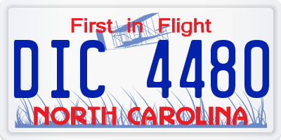 NC license plate DIC4480