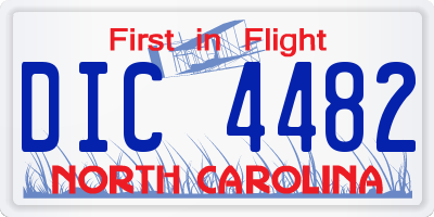 NC license plate DIC4482