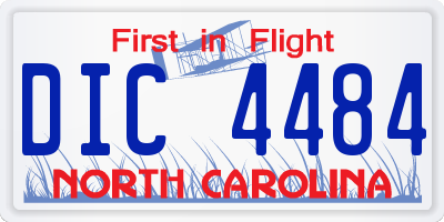 NC license plate DIC4484