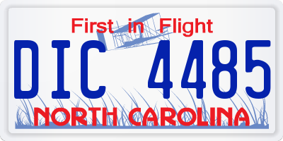 NC license plate DIC4485