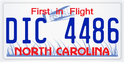 NC license plate DIC4486