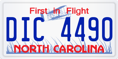 NC license plate DIC4490